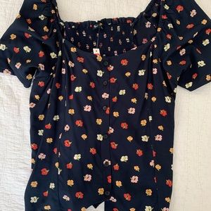 NWT Madewell ember floral button front blouse